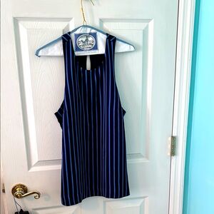 Banana Republic Striped Blue Sleeveless HalterTop